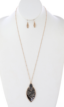 Animal Print Leather Necklace and Earring Set
