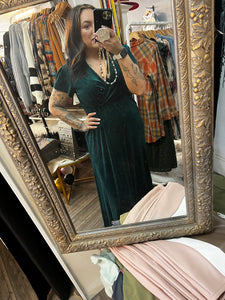 Emerald Velvet Maxi Dress